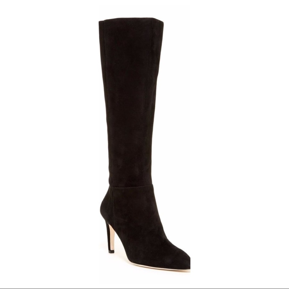 Via Spiga Black Suede Leather Knee High Boots - Picture 1 of 10